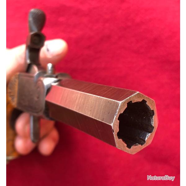 JOLI PISTOLET DE D�FENSE � PERCUSSION FORT CALIBRE SYST�ME � CHIEN INVERSE