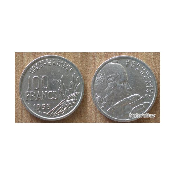 France 100 Francs 1958 B Cochet Piece Franc Frcs Frs Frc