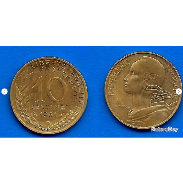France 10 Centimes 1981 Lagriffoul Piece Franc Centime Francs