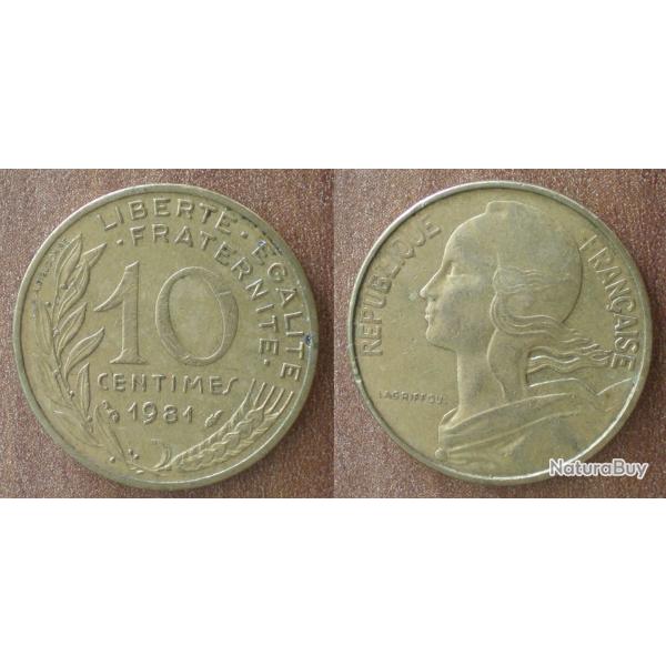 France 10 Centimes 1981 Lagriffoul Piece Franc Centime Francs