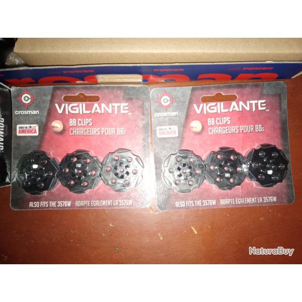 6 Barrilets Crosman Vigilante 4,5 mm BB'S (sous blister) + 5000 billes 4,5 mm Umarex Neuf