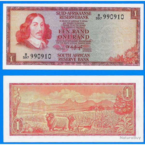 Afrique Du Sud 1 Rand 1975 Billet Titre En Afrikaner Sign 5 Animal South Africa