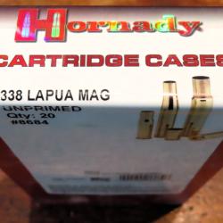boite Hornady de 20 Etui (douilles ) laiton calibre 338 LAPUA MAGNUM.