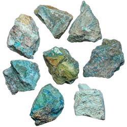 Pierres brutes chrysocolle - 4 &agrave; 7 cm - Lot de 3