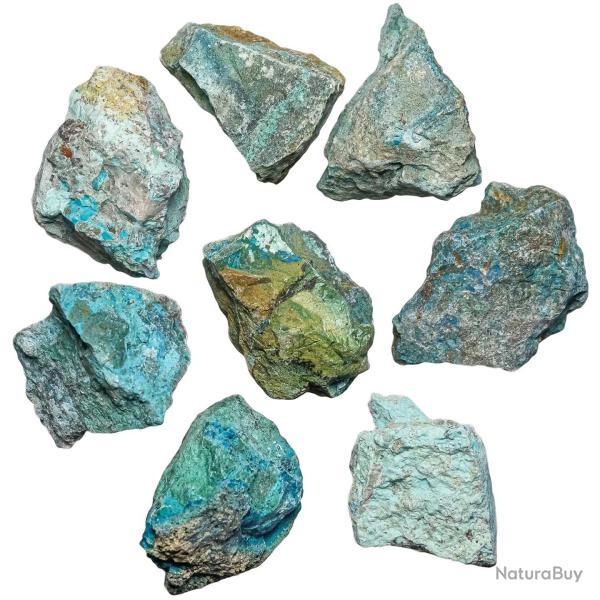Pierres brutes chrysocolle - 4 � 7 cm - Lot de 3