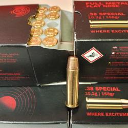 CARTOUCHES GECO cal.38 sp&eacute;cial full m&eacute;tal jacket flat nose 158gr par 500