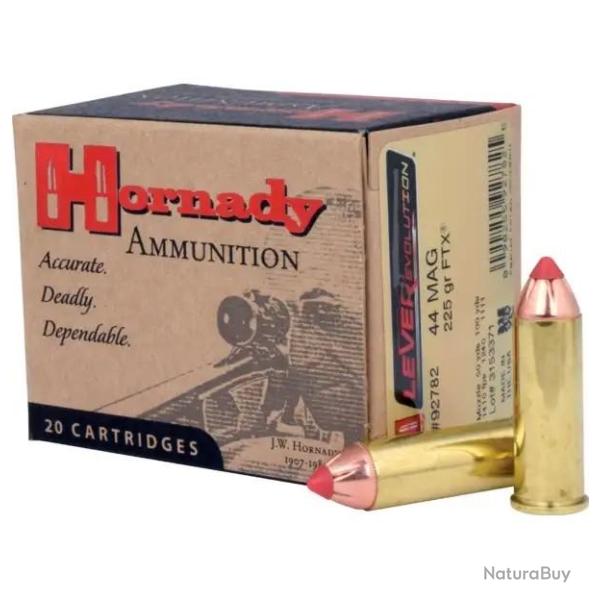 BOITE DE 20 CARTOUCHES HORNADY LEVER EVOLUTION 44MAG 225GR FTX