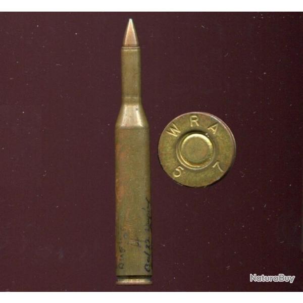 .22 x 2.95" SALVO Duplex - RARE exp�riment. US 2 balles - Projet SALVO - �tui 74.8 mm - Port Compris