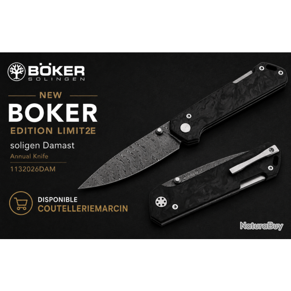B�ker Manufaktur Solingen 2026 Damast Annual Knife 1132026DAM Couteau de poche