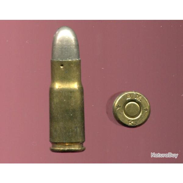 7.8 mm Bergmann N�5 Mle 1897 - RARE - marquage D.M. * K. * - balle nickel - Port Compris