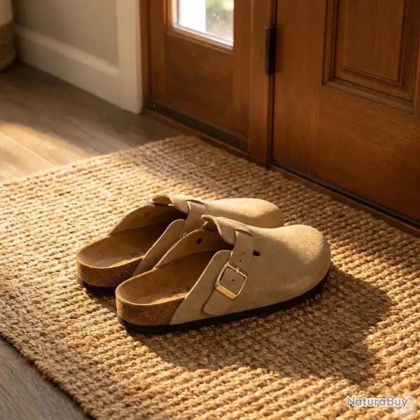 Sabots Pob en Cuir Gris Clair - Femme - Ayoka 39