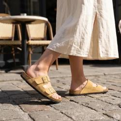 Sandales Psik en Cuir Cr&egrave;me pour Femme - Ayoka 41