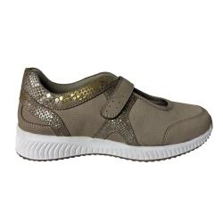 Baskets &agrave; scratch Doka en cuir beige pour femme - Ayoka 36