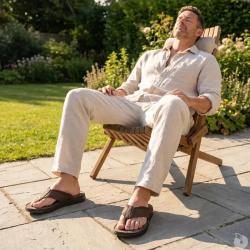 Tongs en Cuir Marron pour Homme Dirbe Ayoka