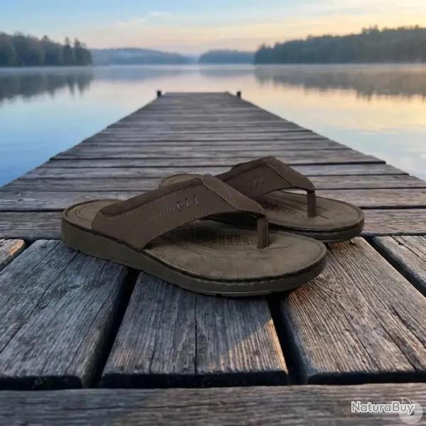 Tongs en Cuir Marron pour Homme Dirbe Ayoka