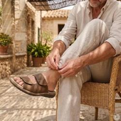 Sandales Debi en Cuir Marron pour Homme AYOKA
