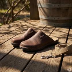 Sabots Homme Dubbo en Cuir Marron - Ayoka 43