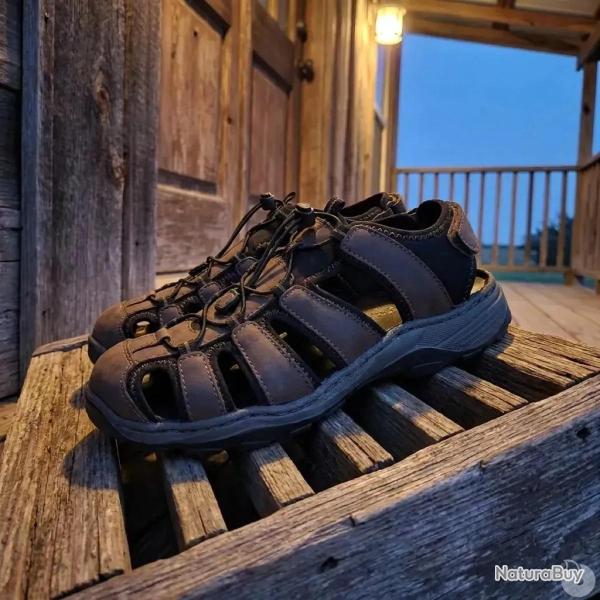 Sandales ferm�es homme en cuir marron - AYOKA Doul 45