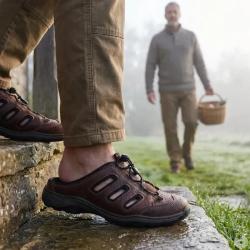 Sabots Homme Marron en Cuir &agrave; Attache Rapide - AYOKA Dugi 40