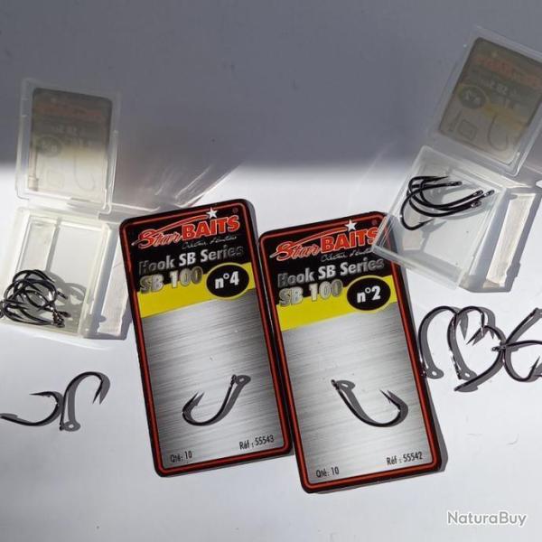Lot de 20 hame�ons hook sb100- taille 2 et 4 star baits p�che gros poissons
