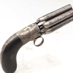 REVOLVER POIVRI&Egrave;RE MARIETTE BREVET&Eacute; 1850 6 CANONS &Agrave; PERCUSSION CALIBRE 9MM Categorie D