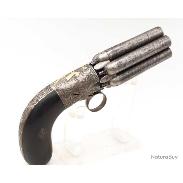 REVOLVER POIVRI�RE MARIETTE BREVET� 1850 6 CANONS � PERCUSSION CALIBRE 9MM Categorie D