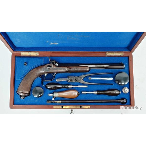 GASTINNE RENETTE PISTOLET DE TIR � PERCUSSION Cal.44 POUDRE NOIRE 1882 en COFFRET - FRANCE FRANCE LO