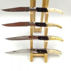 LOT DE 4 COUTEAUX DU CAMARGUAIS MANCHE OS ET CORNE DE TAUREAU 02180uP