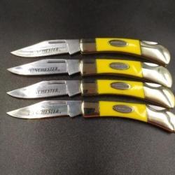 LOT DE 4 COUTEAUX PLIANT WINCHESTER FACON OS ET LAITON 609X4 J78