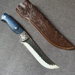 Magnifique couteau de qualit&eacute; bleu avec &eacute;tui