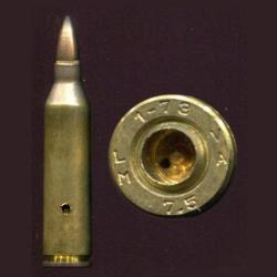 5.56 x 54 MAS exp&eacute;rimentale France - Inerte de manipulation - RARE - marquage : LM  1-73 VA  7.5