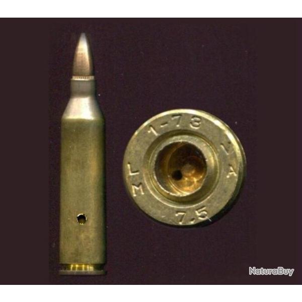 5.56 x 54 MAS exp�rimentale France - Inerte de manipulation - RARE - marquage : LM  1-73 VA  7.5