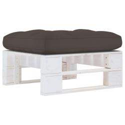 Pouf palette de jardin Bois de pin impr&eacute;gn&eacute; de blanc