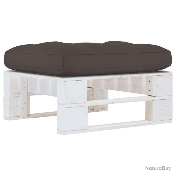 Pouf palette de jardin Bois de pin impr�gn� de blanc