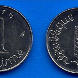 France 1 Centime 1976 Neuve Epi Centimes Francs Franc Cent Piece