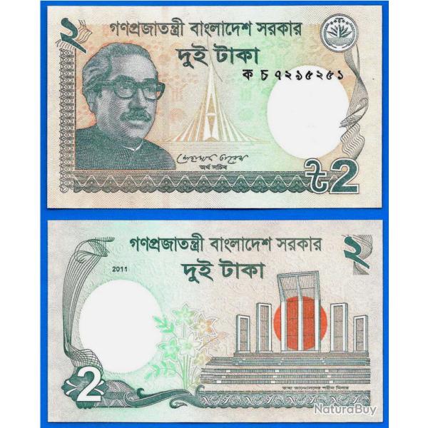 Bangladesh 2 Taka 2011 Neuf Billet