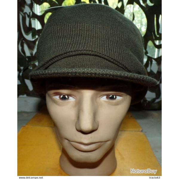 CASQUETTE CAGOULE EN TISSU ACRYLIQUE D'ORIGINE MILITAIRE COULEUR KAKI  DE L'ARMEE FRANCAISE ,SELON L