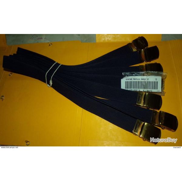 CEINTURE BLEU EN TISSU DE L'ARMEE FRANCAISE EN LOT DE 5 PIECES EN TAILLE 72 CM ,� LARGEUR 3 CM , FAB