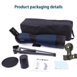 Longue Vue HD 25-75x70 &Eacute;tanche Tir &agrave; la Cible Observation des Oiseaux Camping