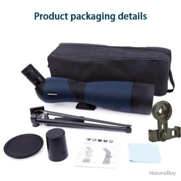 Longue Vue HD 25-75x70 �tanche Tir � la Cible Observation des Oiseaux Camping