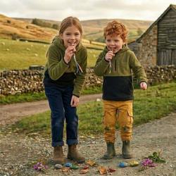 Veste polaire Game enfant Alpine Vert Noir