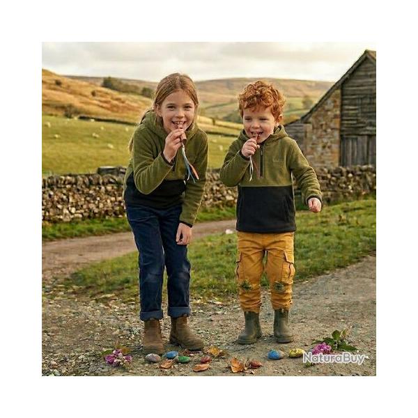 Veste polaire Game enfant Alpine Vert Noir