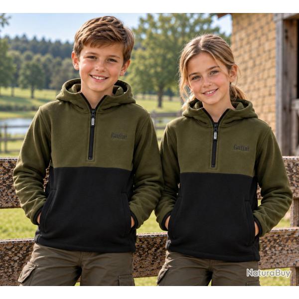 Veste polaire Game enfant Alpine Vert Noir