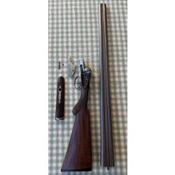 Superbe fusil &agrave; platine Midland gun Co. Sous appellation Demon, calibre 12/65, canon Damas