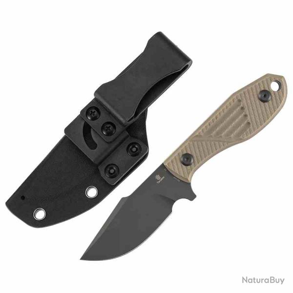 Couteau Tenable Tiny Dancer Lame Drop Point Acier D2 gray TiNi Manche G10 Sand Etui Kydex G014A8