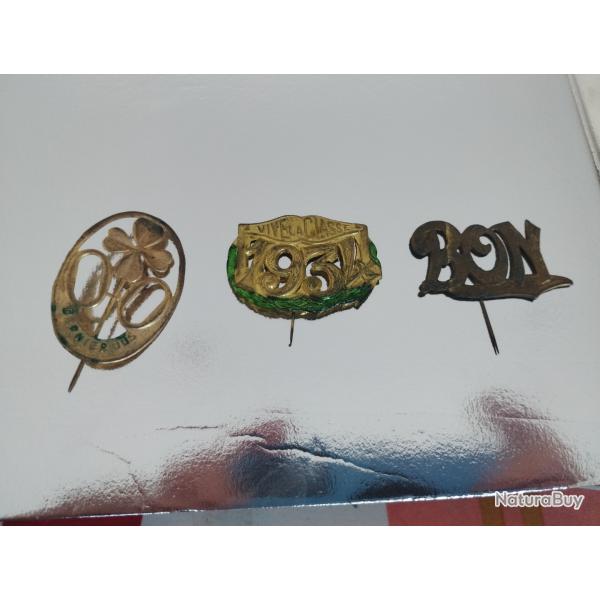 �pinglettes de conscrits 1934 . 3 pi�ces.