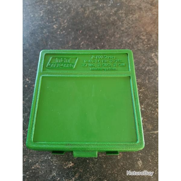 Boite plastique a munitions "mtm case-gard"P-100-3 pour 38 sp�cial, 357 magnum, 38 super, 38 s&w.