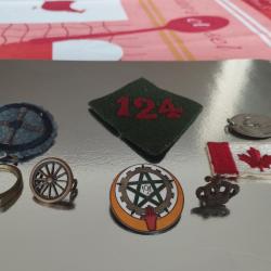 Lot de 8 pi&egrave;ces diff&eacute;rentes de militaria. 1&egrave;re guerre mondiale.