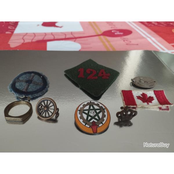 Lot de 8 pi�ces diff�rentes de militaria. 1�re guerre mondiale.