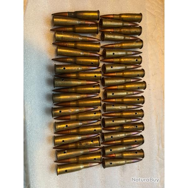 Lot de 44 cartouches de 8 x 51 R d�militaris�es pour Lebel et Berthier.